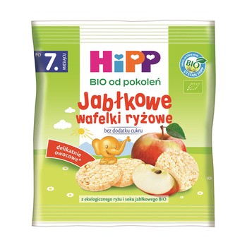 HiPP BIO od pokoleń, Jabłkowe wafelki ryżowe, po 7. m-cu, 30 g