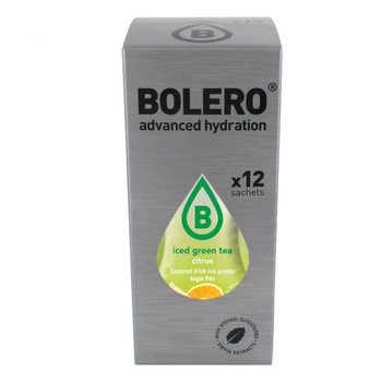 Bolero Ice Green Tea Mix, zestaw napojów w proszku o smakach mrożonej zielonej herbaty, 8 g x 12 szt.