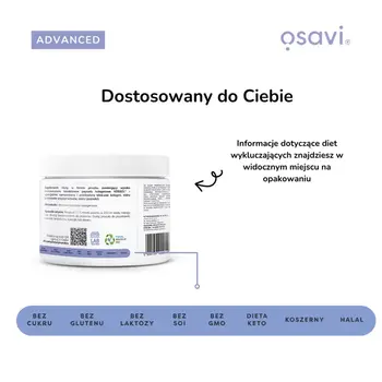 Osavi Kolagen Włosy, Skóra i Paznokcie, proszek, smak słony karmel, 150 g