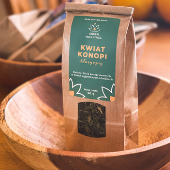 Green Mornings, Kwiat Konopi, klasyczny, herbata z konopi siewnych, 50 g