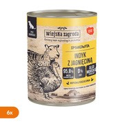 Zestaw 6 x Wiejska Zagroda Indyk z jagnięciną, karma mokra dla psa, 800 g