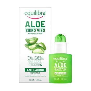 Equilibra, aloesowe przeciwstarzeniowe serum do twarzy z kwasem hialuronowym, 30 ml