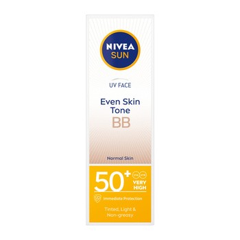 Nivea Sun, przeciwsłoneczny krem BB do twarzy z filtrem SPF 50+, 50 ml