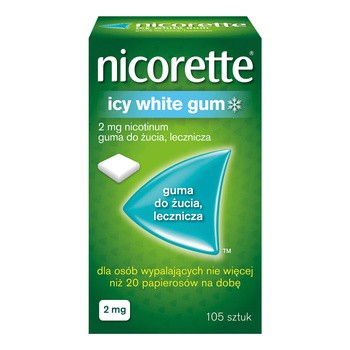 Nicorette Icy White Gum, 2 mg, guma, do żucia, 105 szt