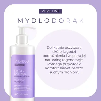 Sylveco Pure Line, kojąco-regenerujące, mydło do rąk, płyn, 300 ml