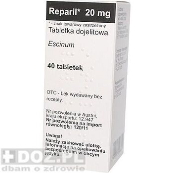 Reparil, 20 mg, tabletki dojelitowe, (import równoległy), 40 szt