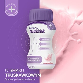 Zestaw 2x Nutridrink, smak truskawkowy, płyn, 4 x 125 ml