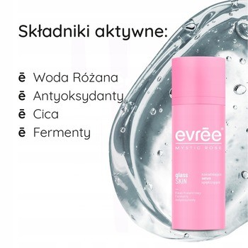 Evree Mystic Rose Glass Skin, serum nawadniająco-upiększające, 30 ml