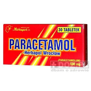 Paracetamol, tabletki (Herbapol Wrocław), 500 mg, 30 szt