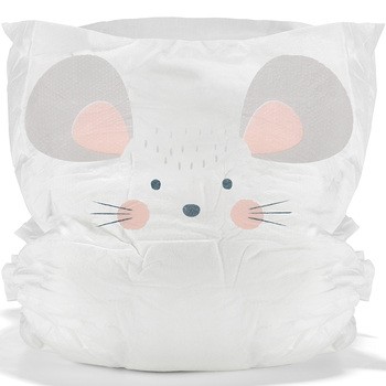Kit & Kin, pieluszki 2 Midi (4-8 kg), Myszka/Panda, 38 szt.