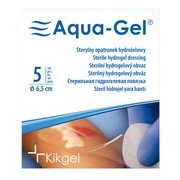 Aqua-Gel, opatrunek hydrożelowy, średnica 6,5 cm, 5 szt.