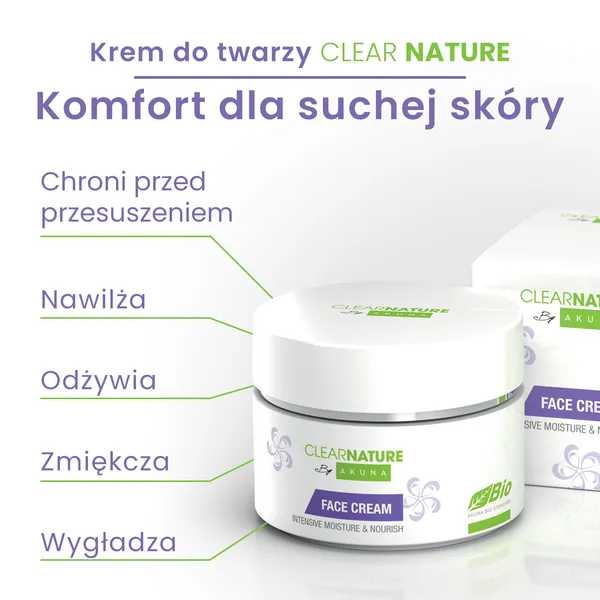 Дневной крем для лица Akuna Clear Nature питательный, для сияния кожи, 51 мл — фото 3