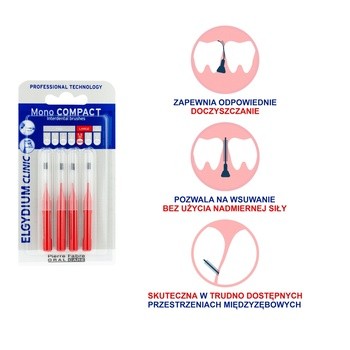 Elgydium Clinic Mono Compact 4, szczoteczka międzyzębowa, 4 szt.