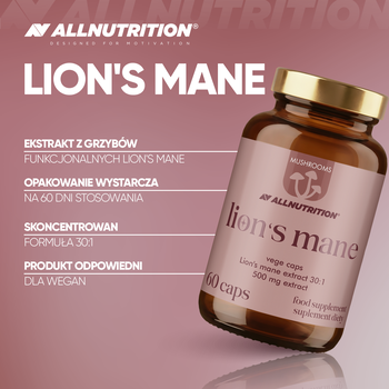 Allnutrition Mushrooms Lion's Mane, kapsułki, 60 szt.