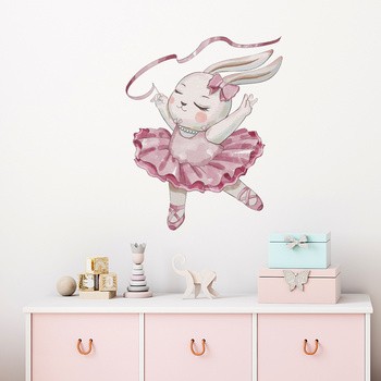 Sipo, Naklejki na ścianę dla dzieci, Króliczek Baletnica, 1 szt.