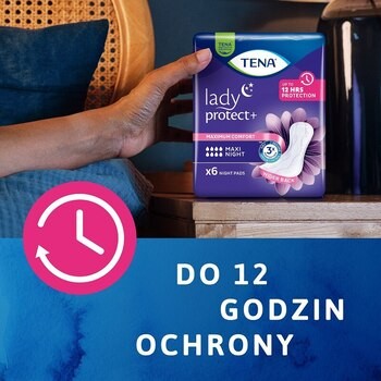 Zestaw 6 x TENA Lady Maxi, night, wkładki, 12 szt.