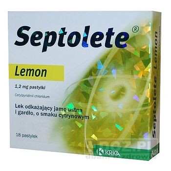 Septolete Lemon, pastylki, 1,2 mg, 18 szt
