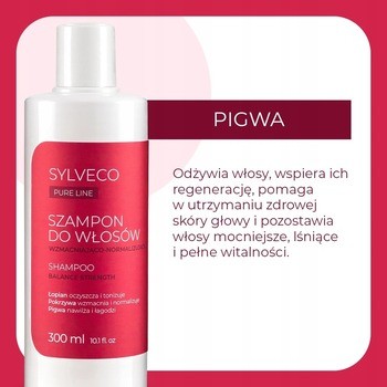 Sylveco Pure Line, szampon, wzmacniająco-normalizujący, 300 ml