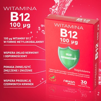 Nexon Pharma Witamina B12 100 μg, kapsułki, 30 szt.