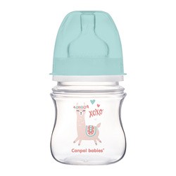 Canpol Easy Start Toys, butelka szerokootworowa, antykolkowa, zielona, 120 ml