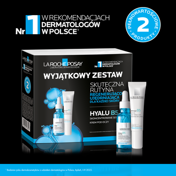 Zestaw La Roche-Posay Hyalu B5, serum przeciwzmarszczowe, 30 ml + Krem pod oczy przeciwzmarszczkowy, 15 ml