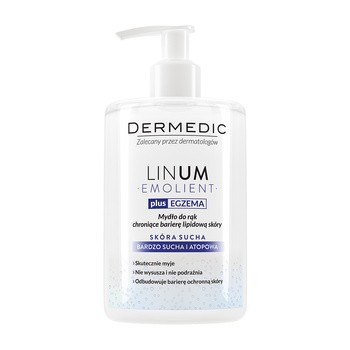 Dermedic Emolient Linum, mydło do rąk chroniące barierę lipidową skóry, 300 ml