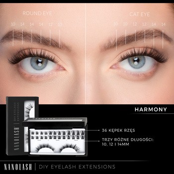 Nanolash DIY Eyelash Extensions Starter Kit, zestaw startowy do aplikacji sztucznych rzęs, Harmony, 1 szt.