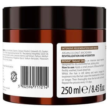 Biovax Naturalne Oleje, intensywnie regenerująca maseczka do włosów, 250 ml