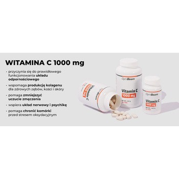 GymBeam Witamina C 1000 mg, tabletki, 180 szt.