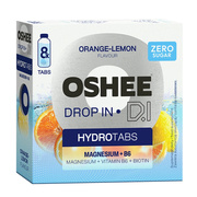 Oshee Drop In Hydrotabs Magnesium + B6, tabletki musujące, smak pomarańcza / cytryna, 8 szt.