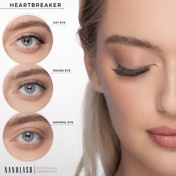 Nanolash DIY Eyelash Extensions Starter Kit, zestaw startowy do aplikacji sztucznych rzęs, Heartbreaker, 1 szt.
