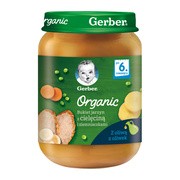 Gerber Organic, bukiet jarzyn z cielęcinką i ziemniaczkami, 6 m+, 190 g