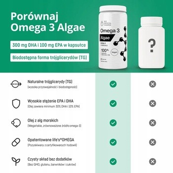 Omega 3 Algae, kapsułki miękkie, 60 szt.