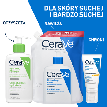 CeraVe, nawilżająca emulsja dla skóry normalnej, suchej i bardzo suchej, opakowanie uzupełniające refill, 473 ml