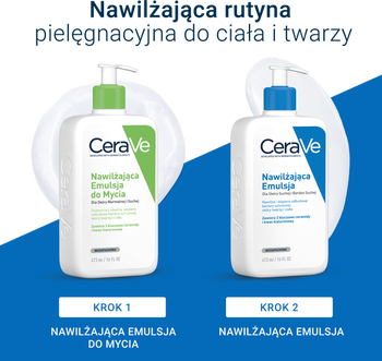 Zestaw CeraVe, nawilżająca emulsja dla skóry normalnej, suchej i bardzo suchej, 473 ml + opakowanie uzupełniające refill, 473 ml