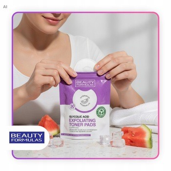 Beauty Formulas, złuszczające płatki z kwasem glikolowym i ekstraktem z arbuza, 30 szt.