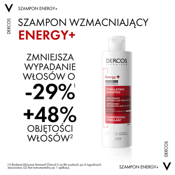 Zestaw Dercos Energy+, szampon wzmacniający, 400 ml + opakowanie uzupełniające, 400 ml