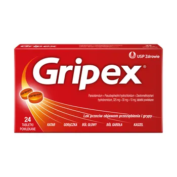 Gripex 325mg/30mg/10mg 24 tabletki [US PHARMACIA]