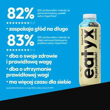 Eatyx Hyperfood Wanilia, posiłek w płynie, bez laktozy, 500 ml