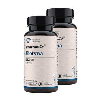 Zestaw 2 x Pharmovit Biotyna 2500 µg, kapsułki, 60 szt.