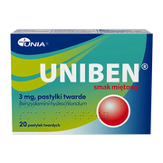 Uniben smak miętowy, 3 mg, pastylki twarde, 20 szt.
