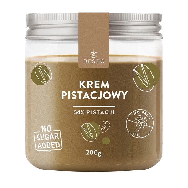 Deseo Deseo, krem pistacjowy 54%, bez dodatku cukru, 200 g