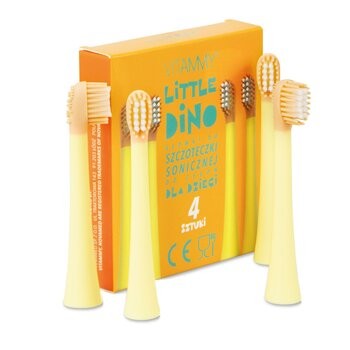 Vitammy Little Dino, końcówki do szczoteczki, yellow, 4 szt.
