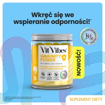 Vit Vibes Immunity Power, żelki, smak cytryna-marakuja, 60 szt.