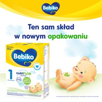 Bebiko 1 NUTRIflor Expert, mleko początkowe dla niemowląt, od urodzenia, proszek, 600 g