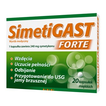 Simetigast Forte, kapsułki elastyczne, 20 szt.