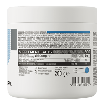 OstroVit Inositol, proszek, smak naturalny,  200 g