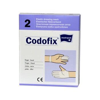 Codofix, siatka opatrunkowa elastyczna, rozmiar 2 (na dłoń, palce), 1 m
