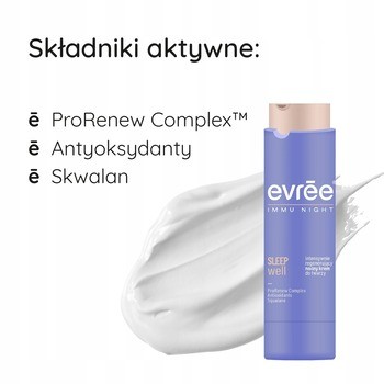 Evree Immu Night SleepWell, krem intensywnie regenerujący, na noc, 45 ml