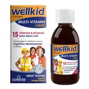 Vitabiotics Wellkid Multi-vitamin Liquid, multiwitamina dla dzieci w płynie, płyn, smak pomarańczowy, 150 ml https://azcdn.doz.pl/image/d/product/d20b8303-scale-180x180.png